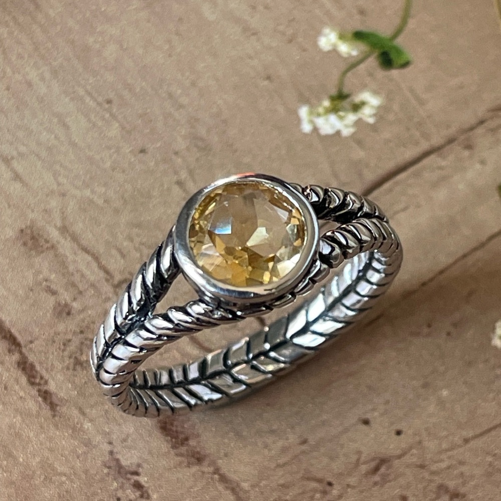 Natural Gemstone citrine Ring in 925 Sterling Silver for her, US 7,8,9